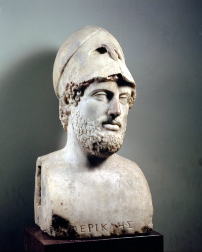 Bust of Pericles (d.429 BC) Copy of a Greek Original (Marble) by Roman